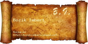Bozik Imbert névjegykártya